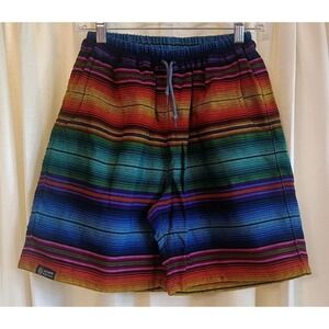 Advntr Nation Unisex Rainbow/Multicolor/Striped‎ Drawstring Shorts Size L